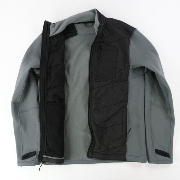 Sample Polyester Fleece Nylon Tactical Jacket Outdoor Running Jacket Sz. L Gray - Picture 2 of 5